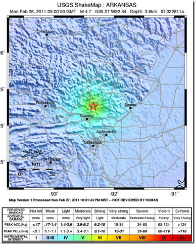 Avian Flu Diary: Arkansas Earthquake Swarm: 4.7 Magnitude Overnight